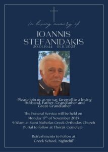 Loannis Stefanidakis Darwin, NT, Australia Death